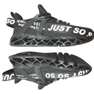 JUST SO SO Athletic Running Shoes Men 7 EU 40 Black Lightweight Walking Sneakers
